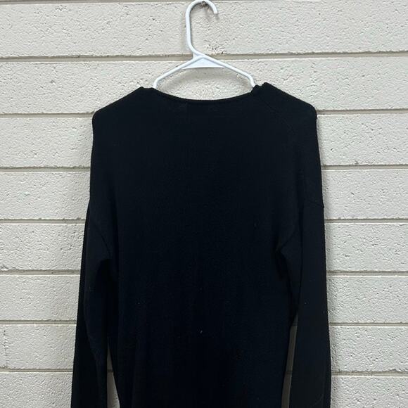 Anthropologie Black Wrap Sweater size XS - Picture 6 of 8